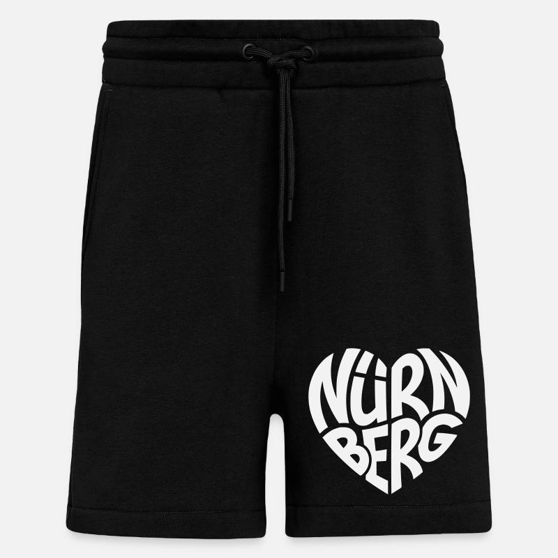 Lettrage en cœur de Nuremberg - Short bio décontracté fabriqué en UE - SOLID BLACK