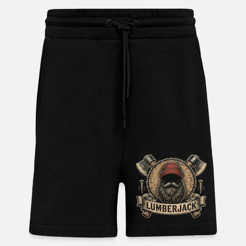 Holzfäller Baumfäller Waldarbeiter - Shorts - made by SPREAD - SOLID BLACK
