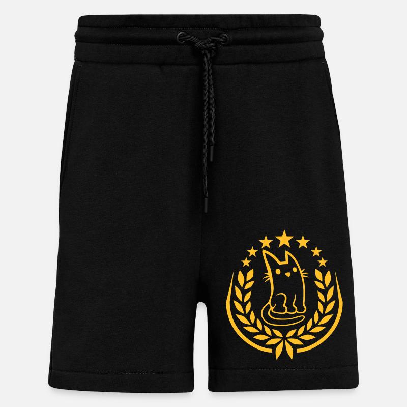 Edel Lorbeerkranz Katze Logo - Shorts - made by SPREAD - SOLID BLACK