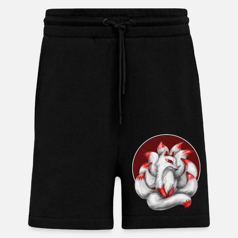 Renard à neuf queues - Short bio décontracté fabriqué en UE - SOLID BLACK
