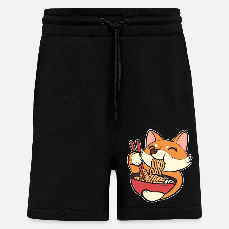 Corgi Ramen - Short bio décontracté fabriqué en UE - SOLID BLACK