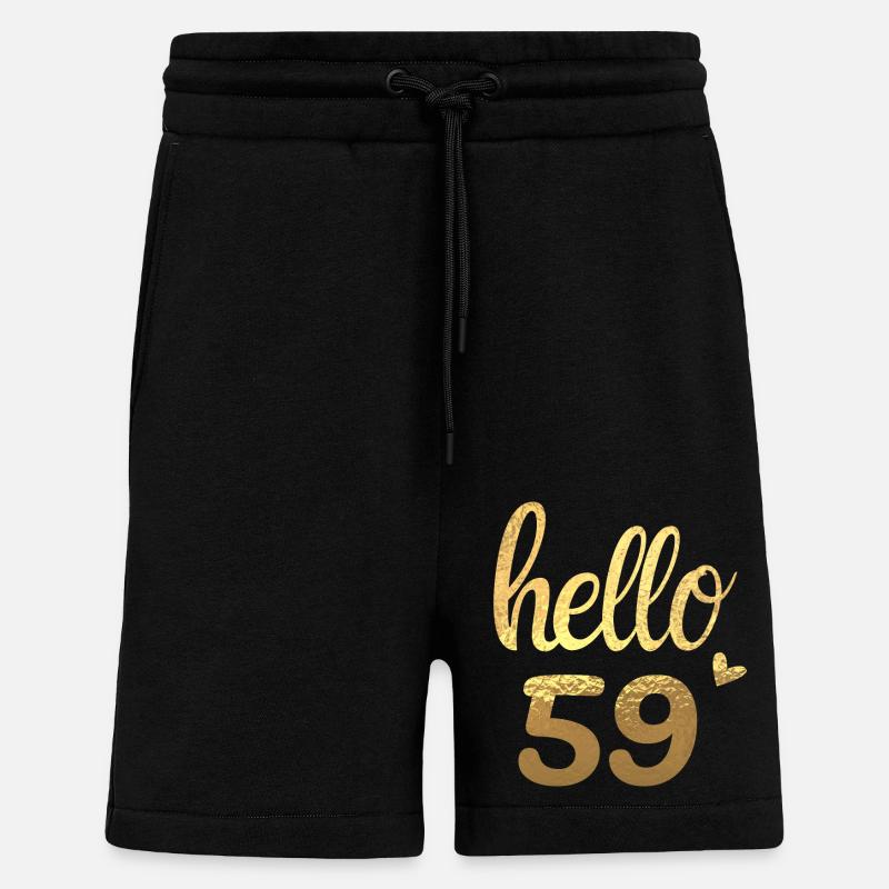 Hello 59 doré - Short bio décontracté fabriqué en UE - SOLID BLACK