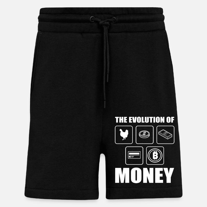 Évolution du bitcoin - Short bio décontracté fabriqué en UE - SOLID BLACK