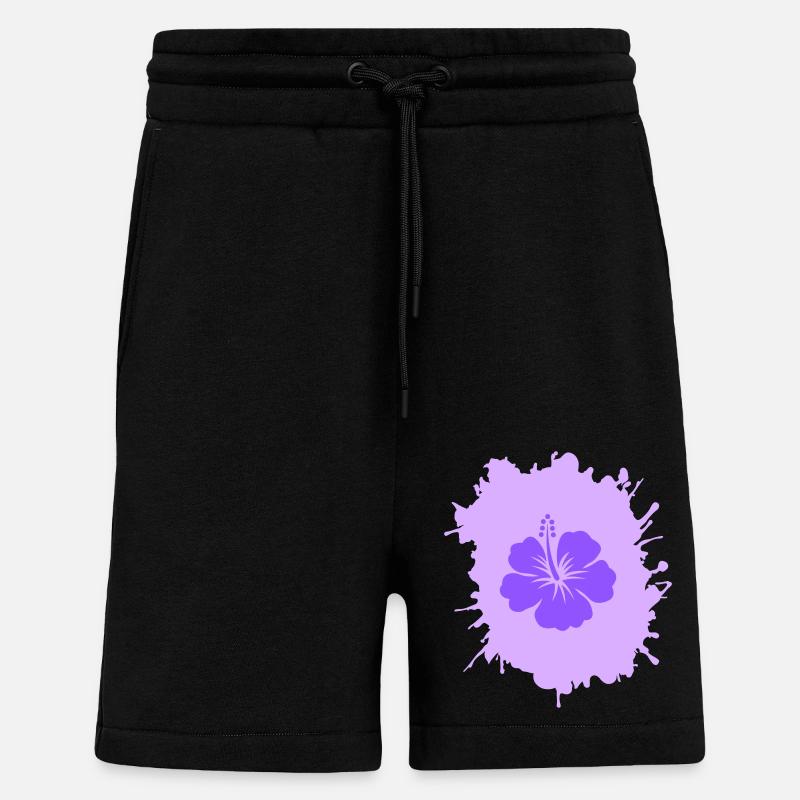 hibiskus klecks - Shorts - made by SPREAD - SOLID BLACK