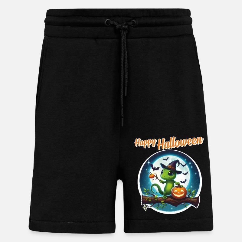Wizard Gecko - Halloween - Shorts - made by SPREAD - SOLID BLACK