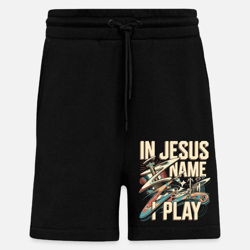 Rythme pour la foi - Short bio décontracté fabriqué en UE - SOLID BLACK