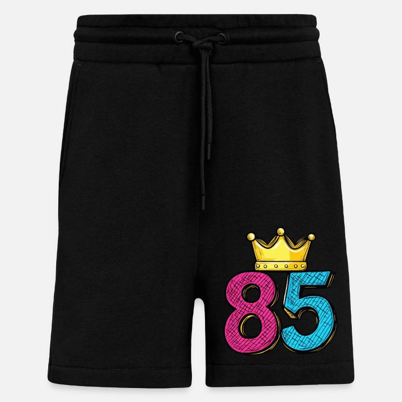 85 Number Crown - Shorts - made by SPREAD - SOLID BLACK