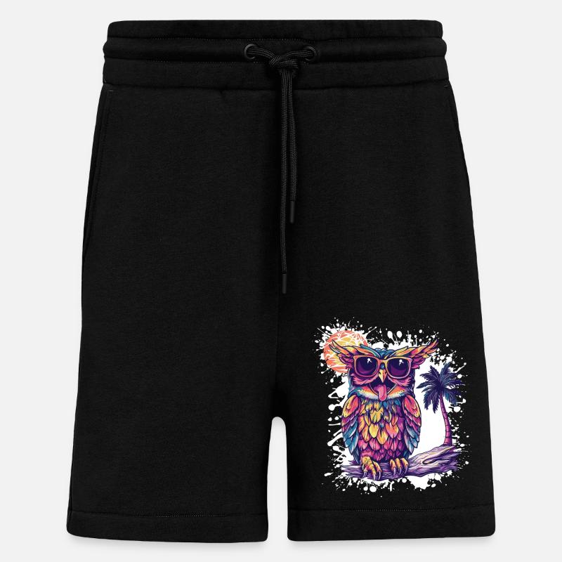 Eule Sommer Urlaub - Shorts - made by SPREAD - SOLID BLACK