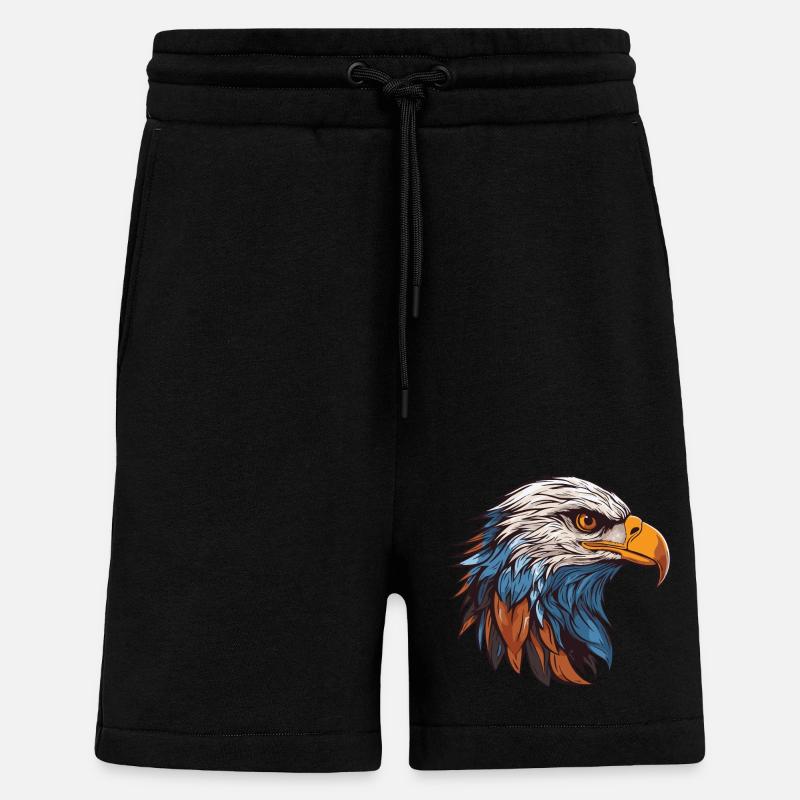 Portrait d’aigle - Short bio décontracté fabriqué en UE - SOLID BLACK