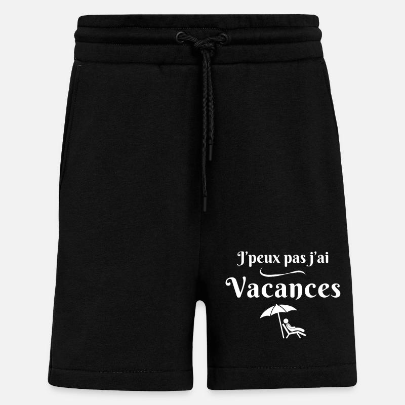 vacances, vacances d'été - Short bio décontracté fabriqué en UE - SOLID BLACK