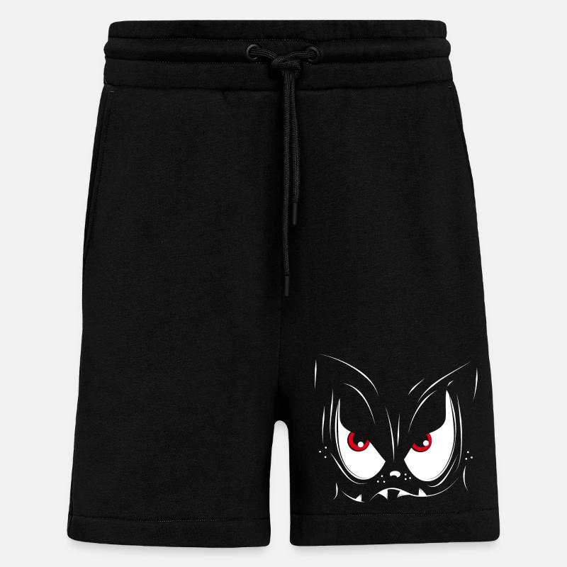 Un visage de monstre - Short bio décontracté fabriqué en UE - SOLID BLACK