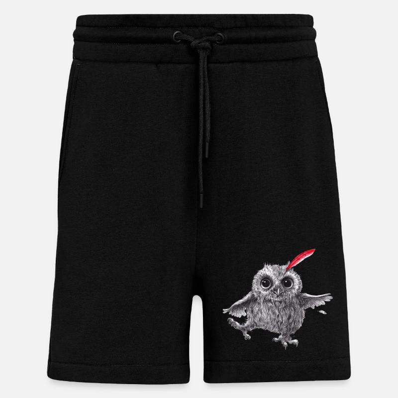 Chief Red - Glückliche Eule - Shorts - made by SPREAD - SOLID BLACK