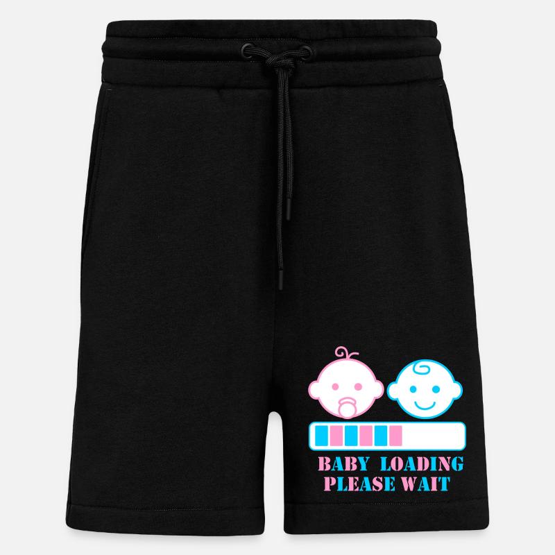 BABY LOADING BITTE WARTEN - Shorts - made by SPREAD - SOLID BLACK