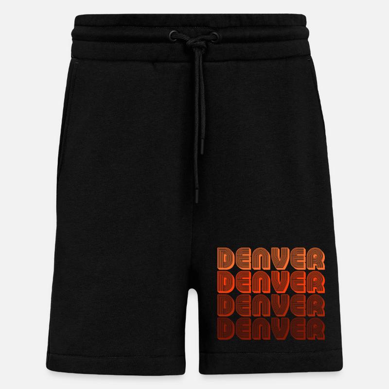 Denver Gradient Retro Pattern - Shorts - made by SPREAD - SOLID BLACK