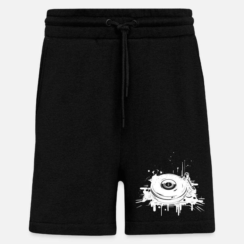 DJ Turntable - Shorts - made by SPREAD - SOLID BLACK