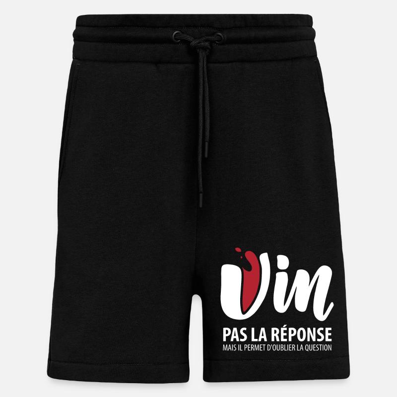 Vin pas la solution (foncé) - Short bio décontracté fabriqué en UE - SOLID BLACK