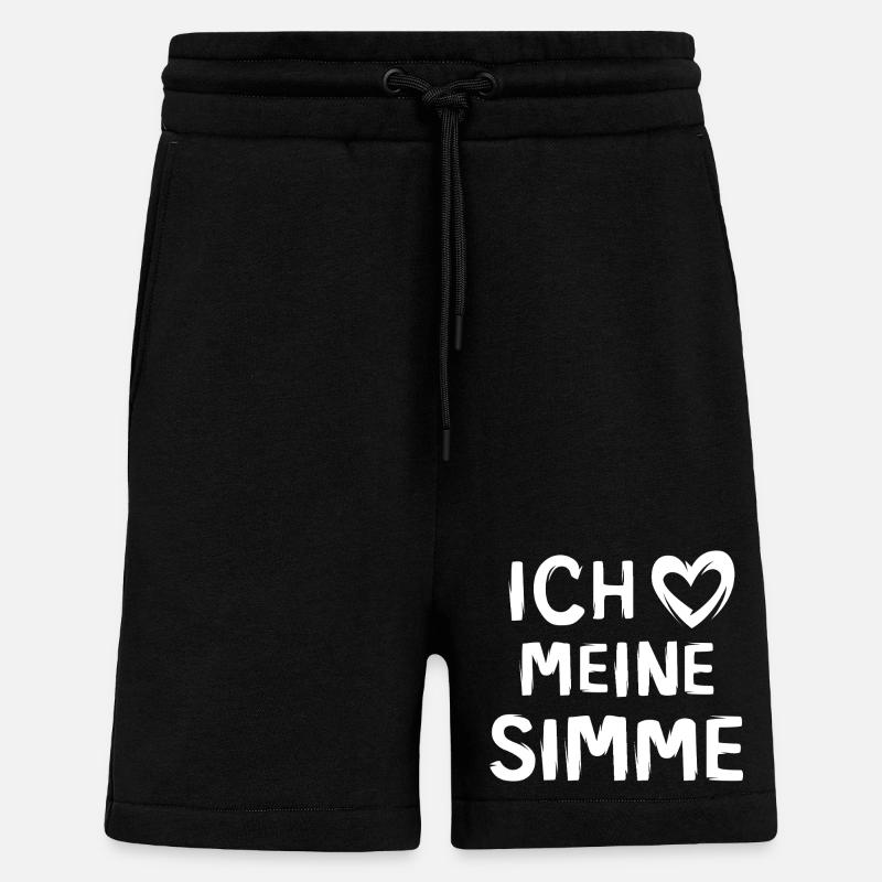 J’aime mon SImme - mobylette love - Short bio décontracté fabriqué en UE - SOLID BLACK