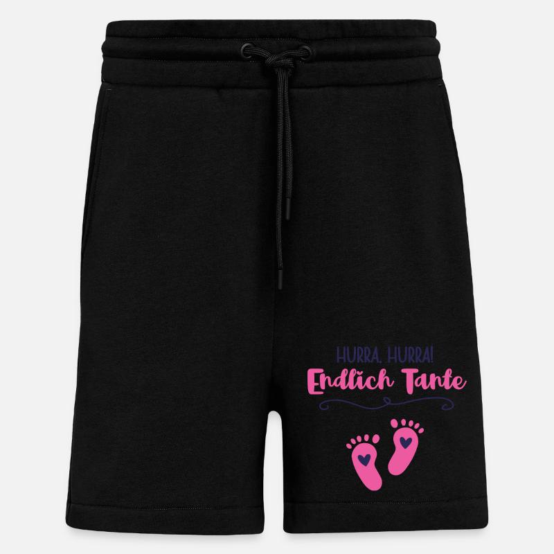 Enfin tante marraine devient bébé annonce - Short bio décontracté fabriqué en UE - SOLID BLACK