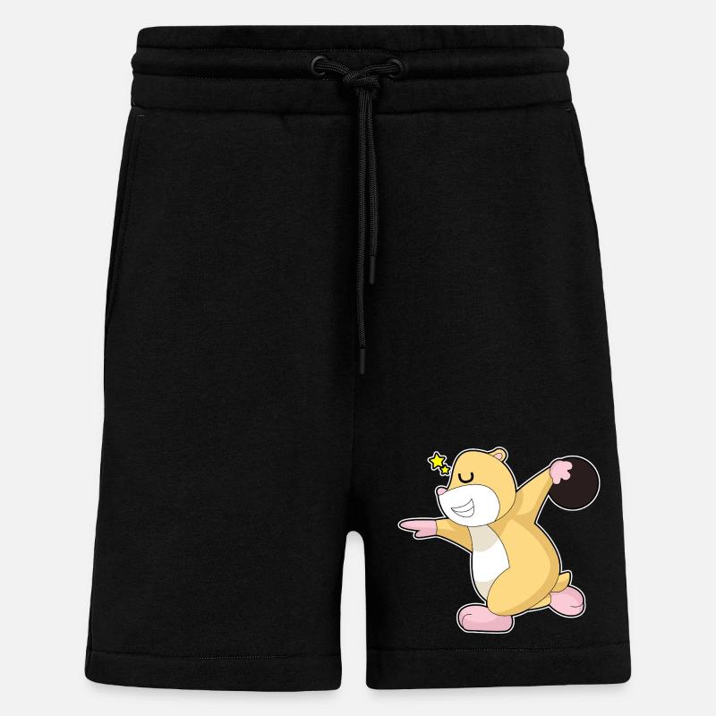 Hamster Bowling Bowling Ball - Shorts - made by SPREAD - SOLID BLACK
