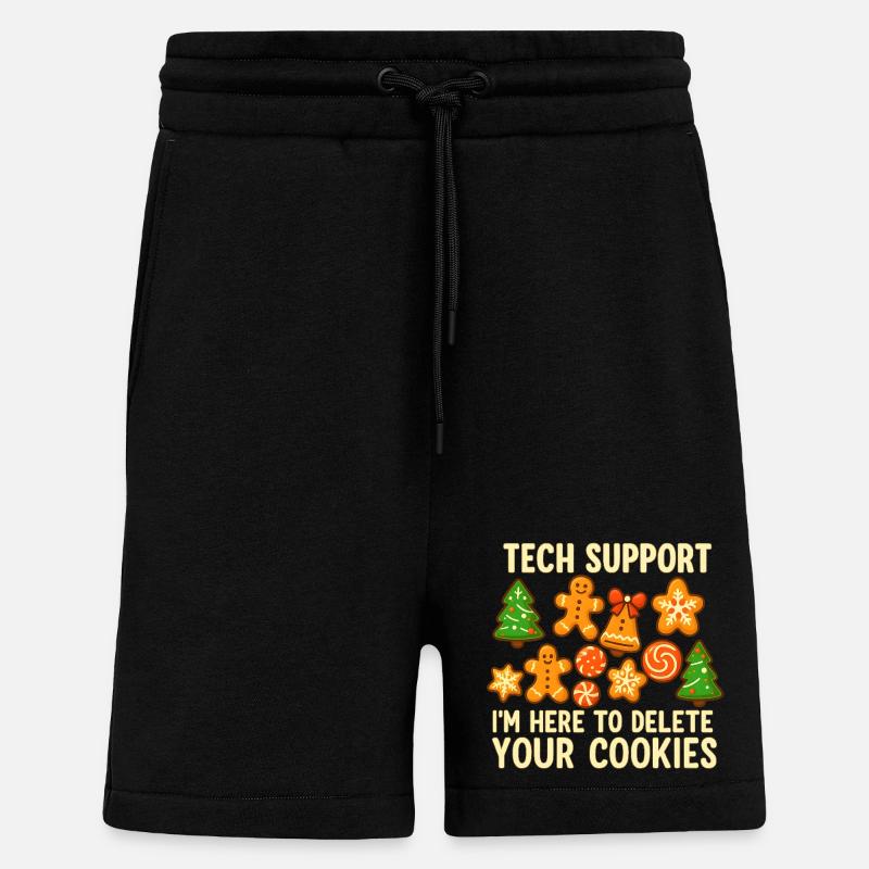 Support technique Cookie Noël Mème - Short bio décontracté fabriqué en UE - SOLID BLACK