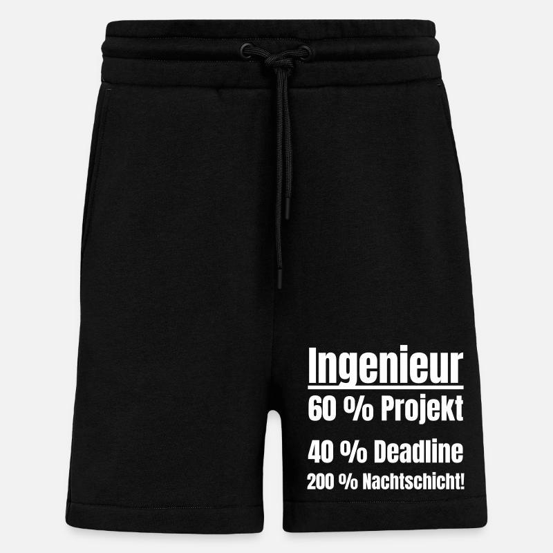 Engineer Life: Project, Deadline, Night Shift. - Shorts - made by SPREAD - SOLID BLACK