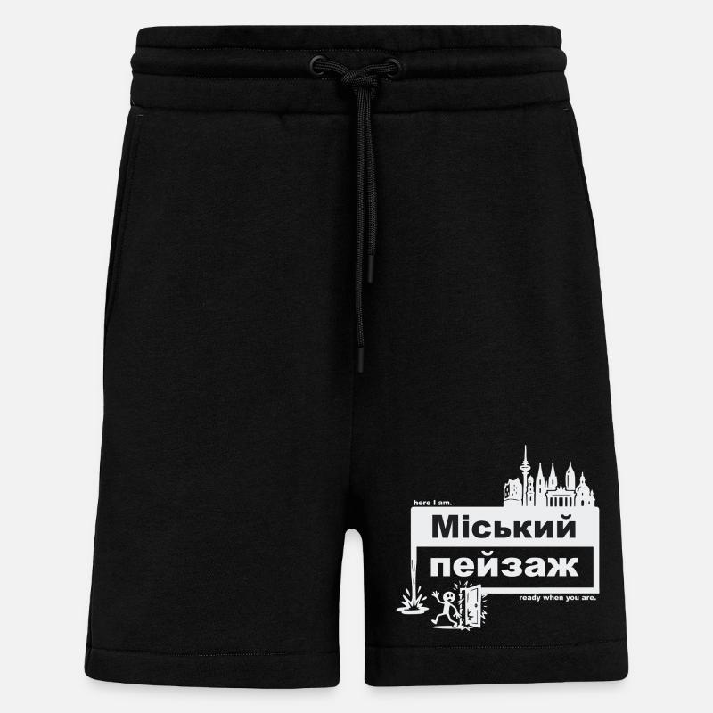 Stadtbild - ukrainisch - ready when you are - Shorts - made by SPREAD - SOLID BLACK