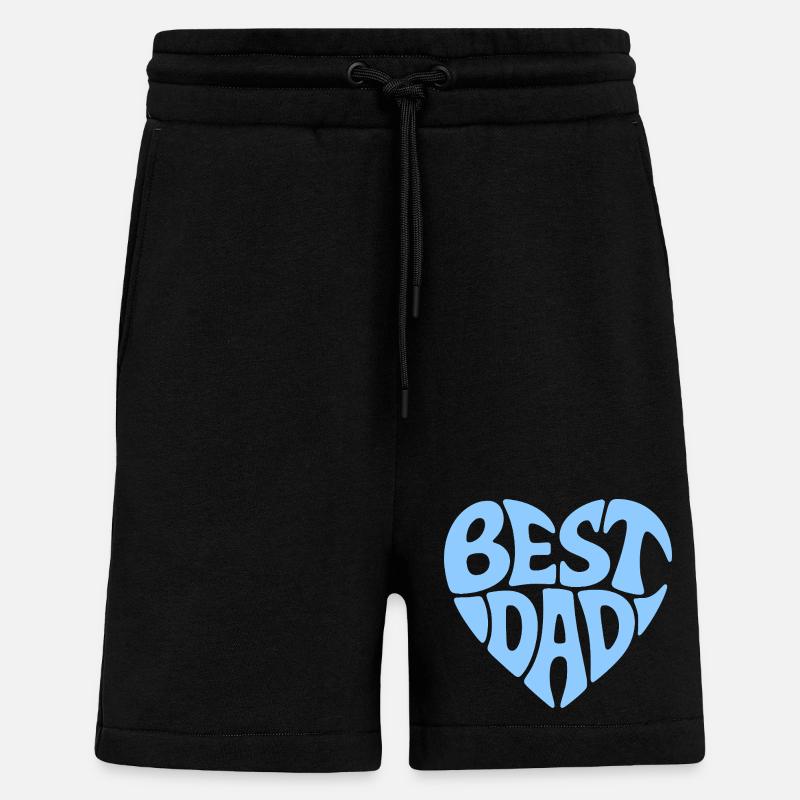 Meilleur design de cœur de papa - Short bio décontracté fabriqué en UE - SOLID BLACK