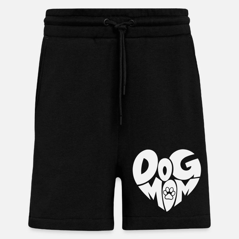 Maman Chien Patte Cœur - Short bio décontracté fabriqué en UE - SOLID BLACK
