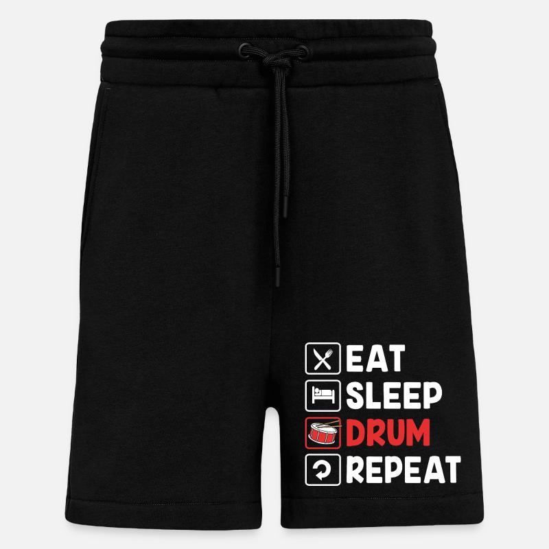 Drums Drummers Drumsticks - Shorts - made by SPREAD - SOLID BLACK