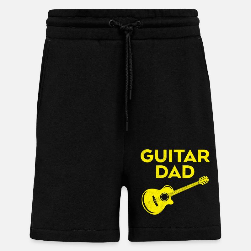 Guitar Dad Yellow - Shorts - made by SPREAD - SOLID BLACK