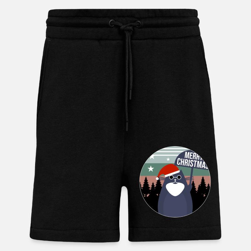 Katze Weihnachten Geschenkidee - Shorts - made by SPREAD - SOLID BLACK