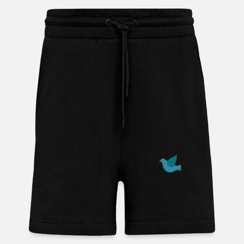 Due broderet - Organic relaxed shorts made in EU - SOLID BLACK