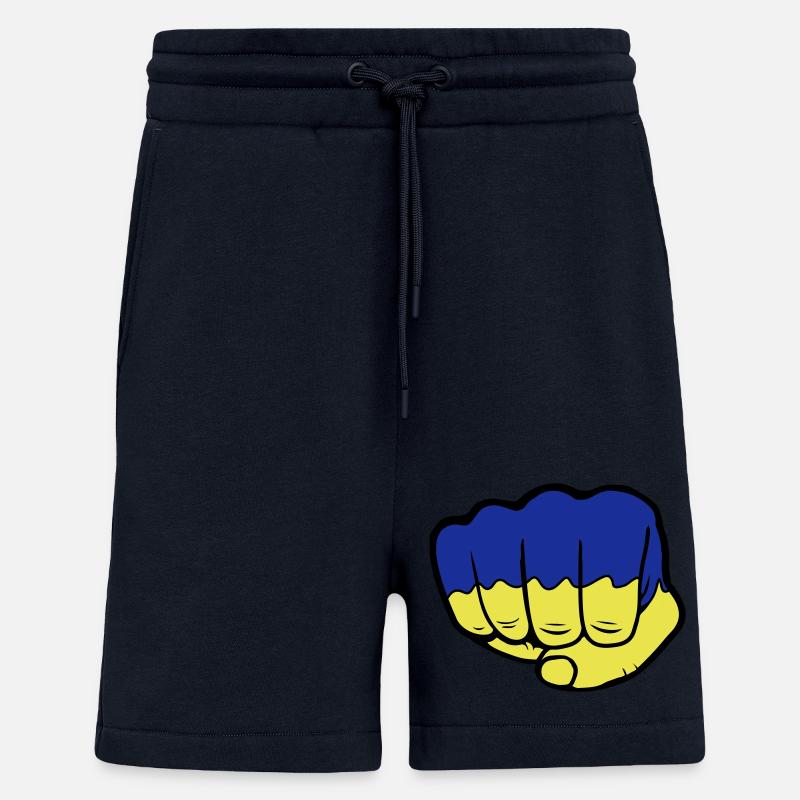 Ukraine Drapeau Faust - Short bio décontracté fabriqué en UE - DARK NAVY