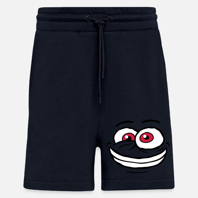 Crazy Comic Face Design - Short bio décontracté fabriqué en UE - DARK NAVY