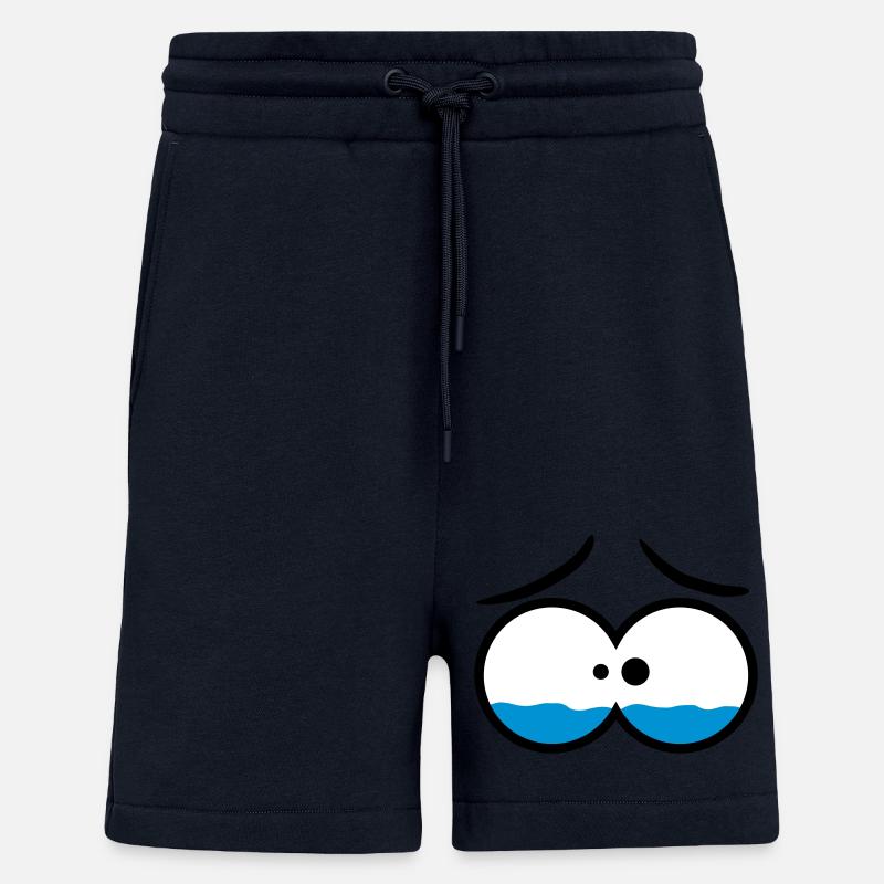Sad Crying Comic Eyes - Short bio décontracté fabriqué en UE - DARK NAVY