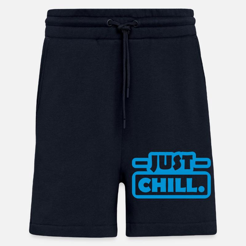 Logo Just Chill Texte - Short bio décontracté fabriqué en UE - DARK NAVY
