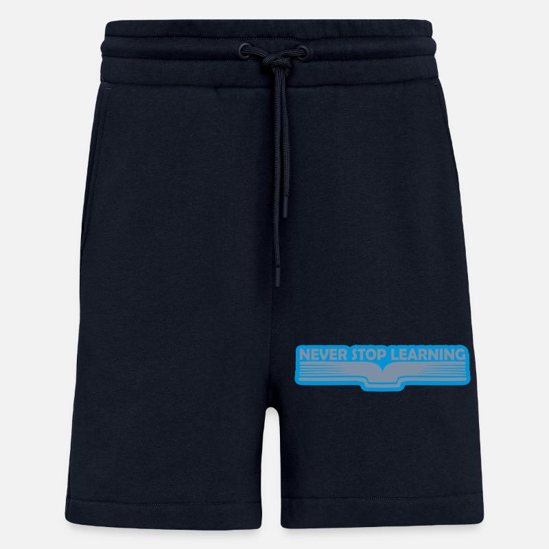 never stop learning Zitat - Shorts - made by SPREAD - DARK NAVY
