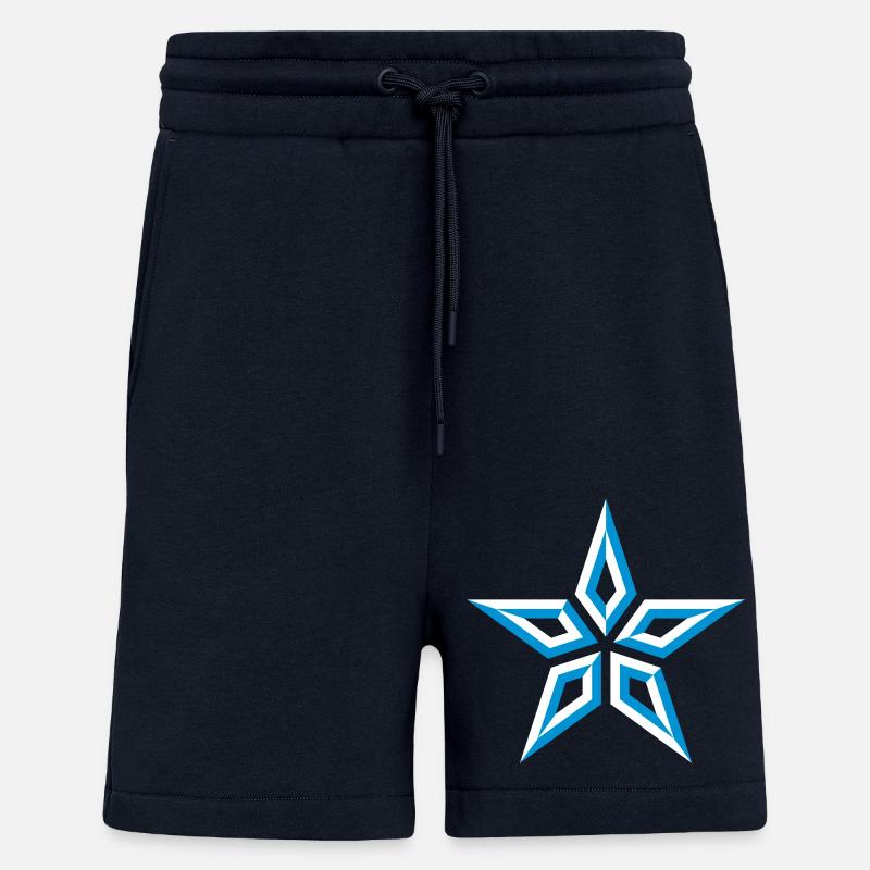 Star Design (Five-Pointed / Blue White) - Shorts - made by SPREAD - DARK NAVY