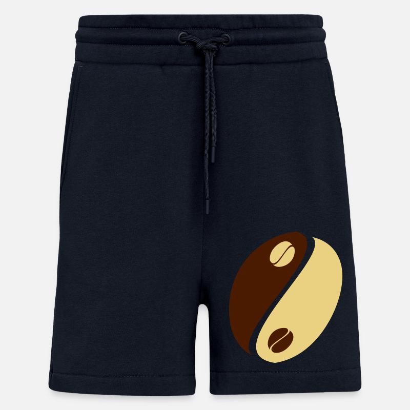 Coffee Bean Yin Yang - Short bio décontracté fabriqué en UE - DARK NAVY