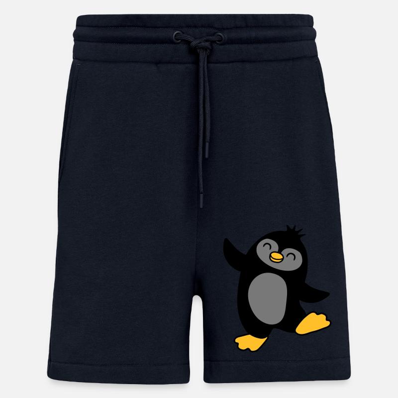 Joyeux pingouin mignon dansant - Short bio décontracté fabriqué en UE - DARK NAVY