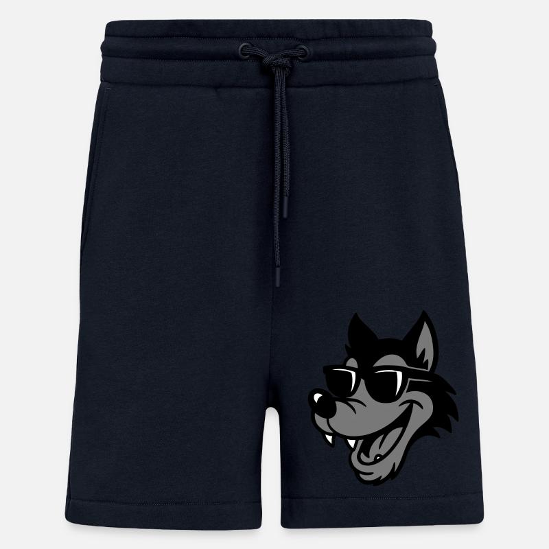 Bande dessinée loup - Short bio décontracté fabriqué en UE - DARK NAVY