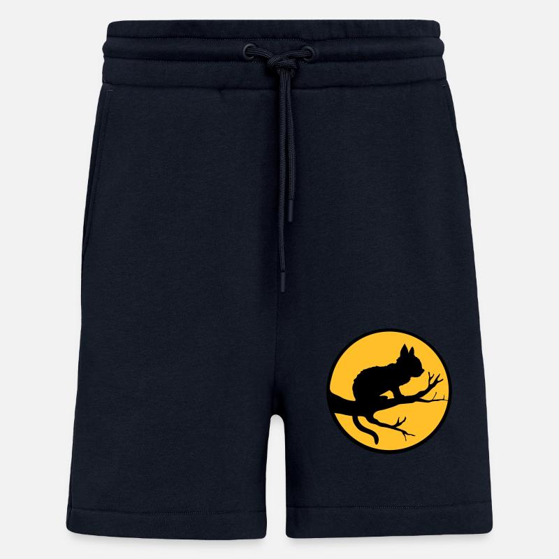 Black Cat Moon Tree - Shorts - made by SPREAD - DARK NAVY