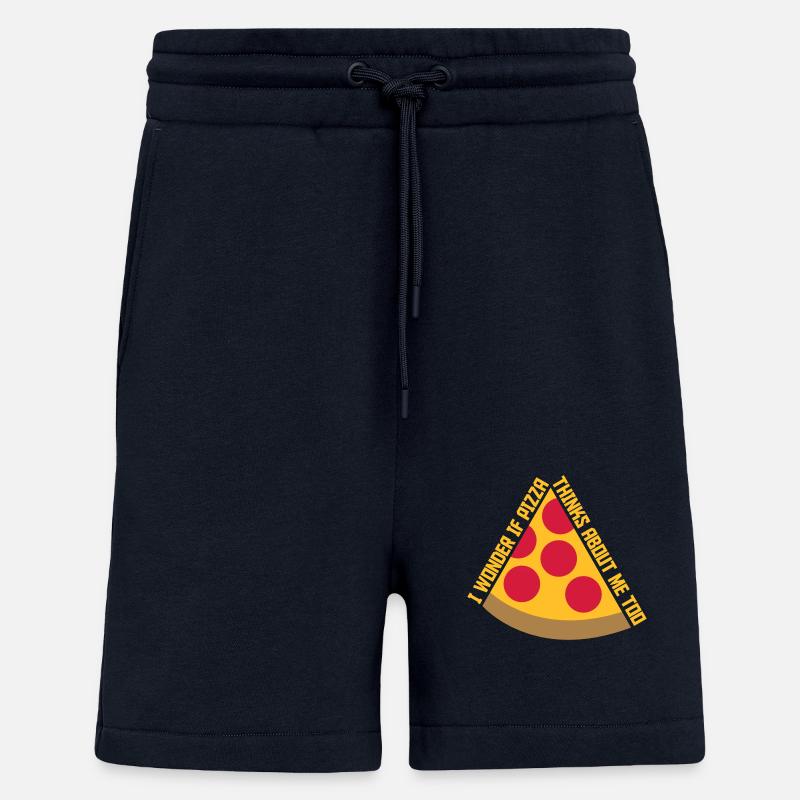 pizza thinks about me - Shorts - made by SPREAD - DARK NAVY