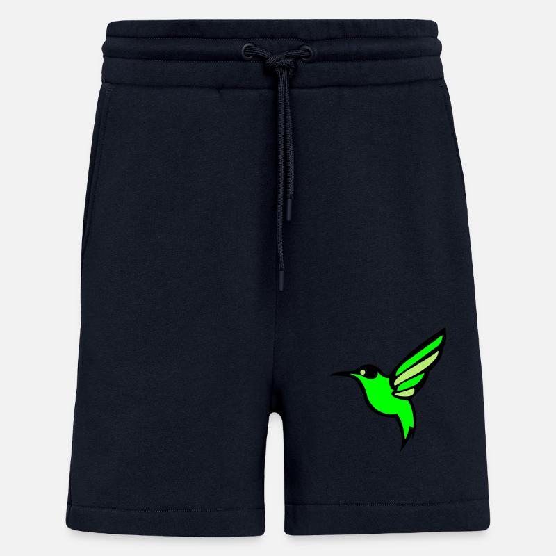 Silhouette d'oiseau colibri - Short bio décontracté fabriqué en UE - DARK NAVY