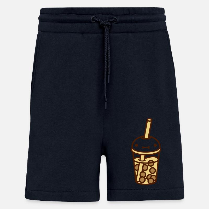 Face Bubble Tea Comic - Short bio décontracté fabriqué en UE - DARK NAVY