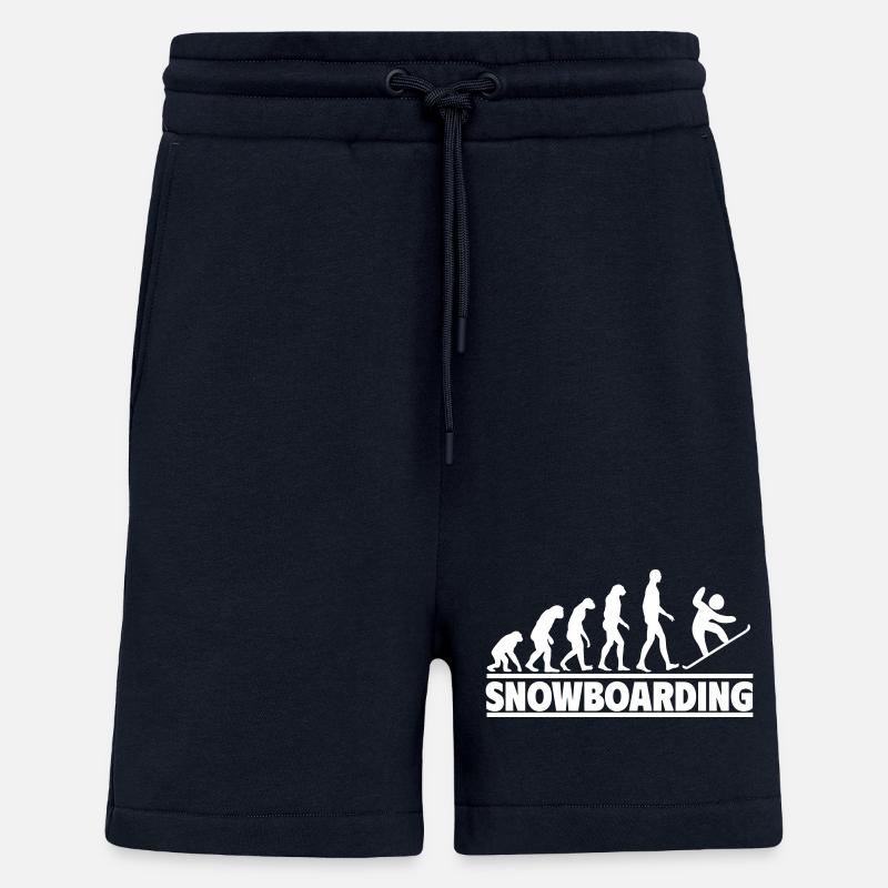 Snowboarding Evolution: Humans conquer - Shorts - made by SPREAD - DARK NAVY