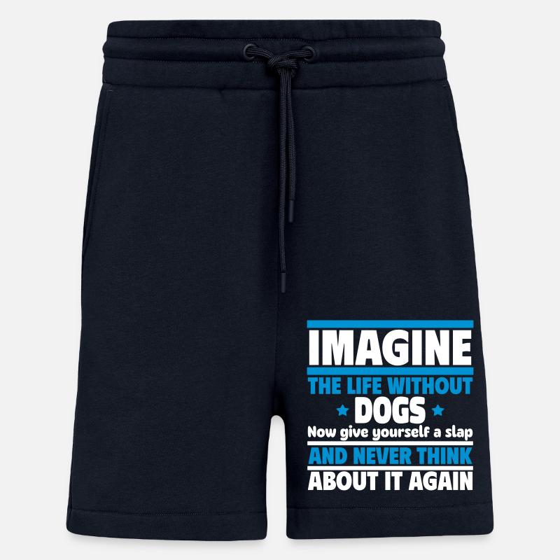 Imaginez une vie sans chiens - Short bio décontracté fabriqué en UE - DARK NAVY