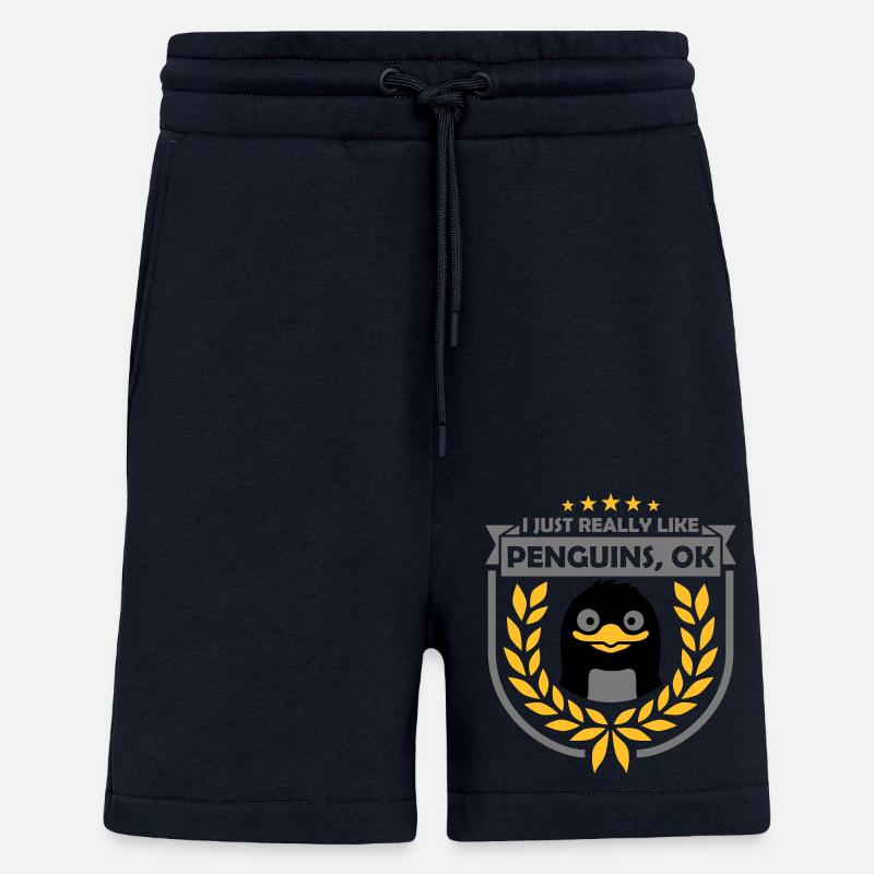 J’aime juste les pingouins - Short bio décontracté fabriqué en UE - DARK NAVY