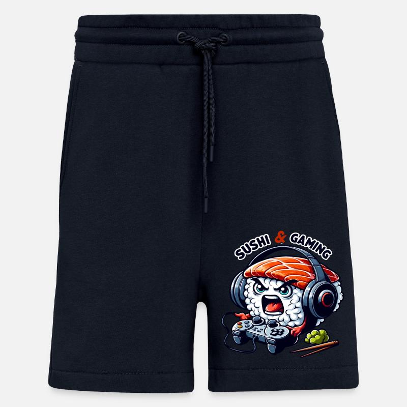Sushi playing video games - Shorts - made by SPREAD - DARK NAVY