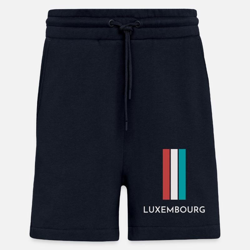 Drapeau du Luxembourg, fierté luxembourgeoise - Short bio décontracté fabriqué en UE - DARK NAVY